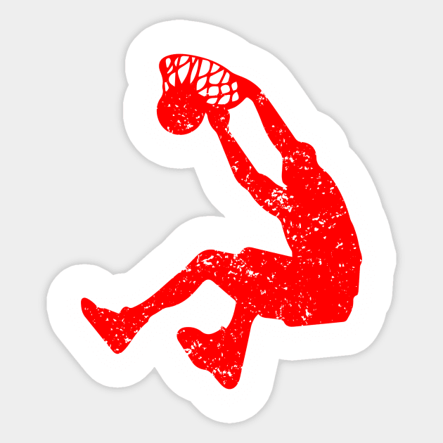 Basketball Dunk - Red Sticker by GreatTexasApparel